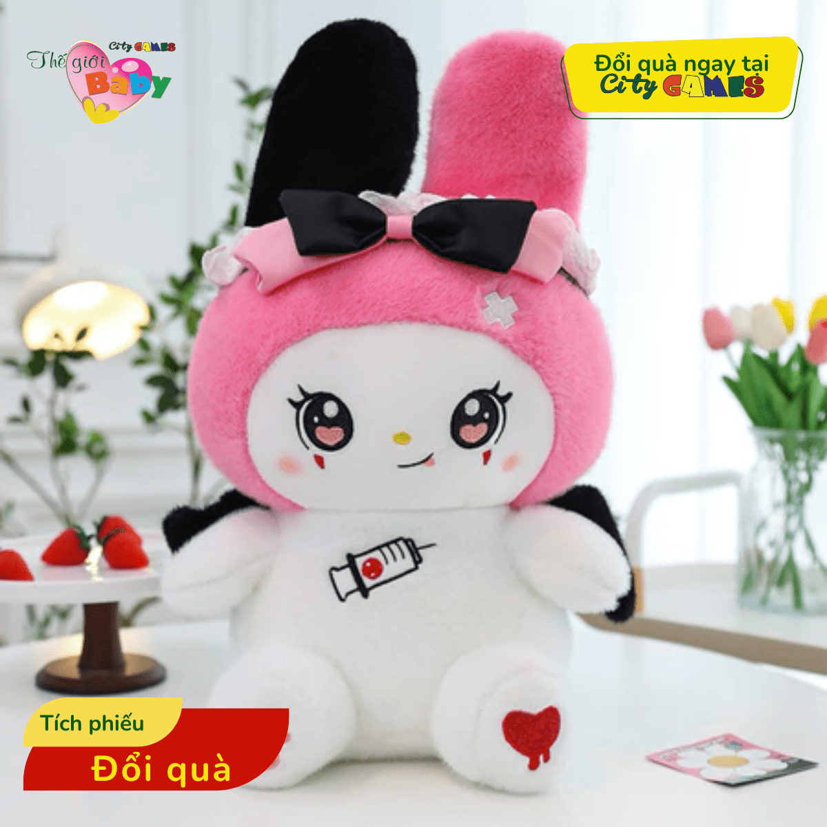 BÚP BÊ THỎ SANRIO KUROMI NHỒI BÔNG - CITY GAMES