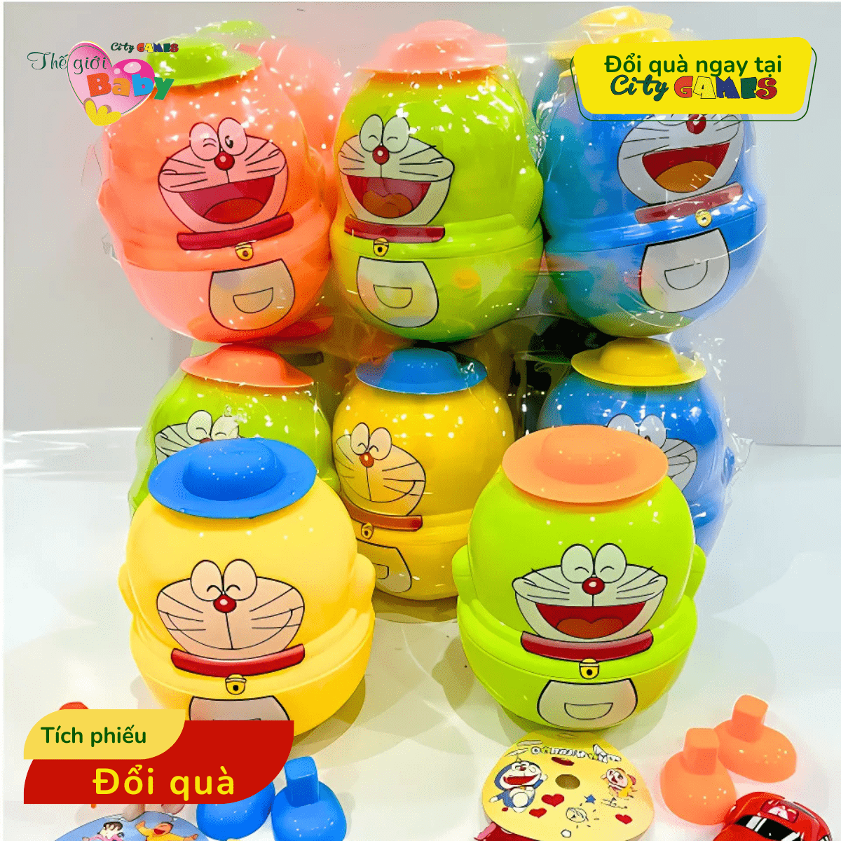 KẸO ĐỒ CHƠI DORAEMON LẬT ĐẬT CITY GAMES