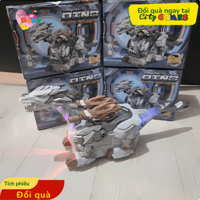 KHỦNG LONG BIẾN HÌNH DINO ELECTRIC MECHANICAL CITY GAMES