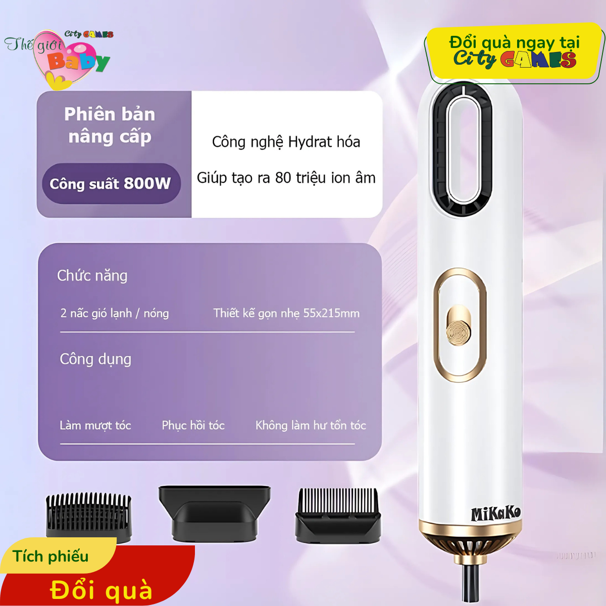 MÁY SẤY TÓC MINI MiKaKo