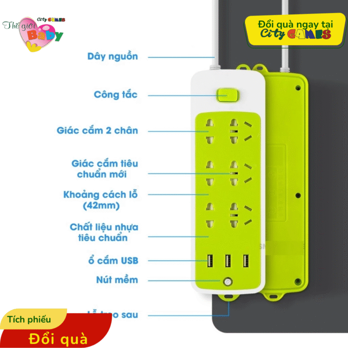 Ổ CẮM ĐIỆN ĐA NĂNG CHỐNG GIẬT