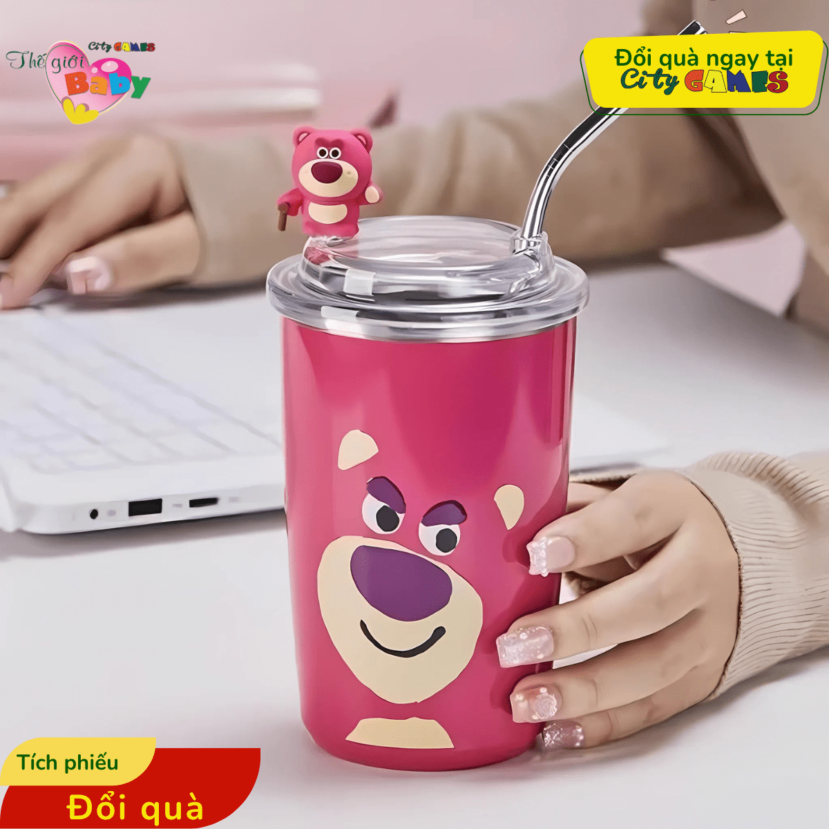 CỐC GIỮ NHIỆT GẤU DÂU LOSTO