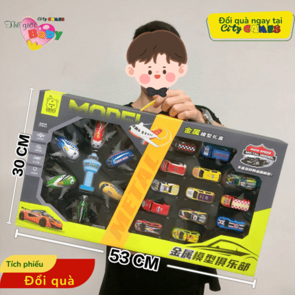 Bộ Đồ Chơi Mô Hình Kim Loại: Máy Bay & Ô Tô Mini