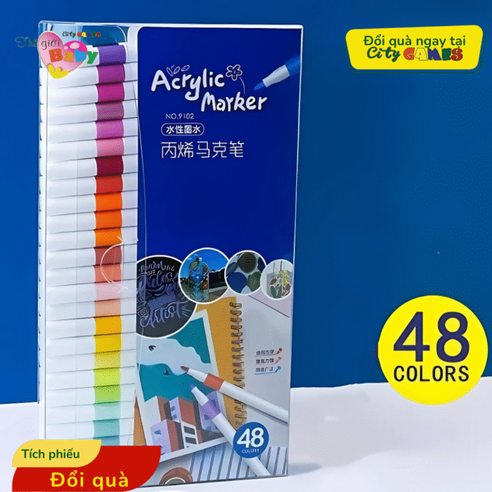 BỘ BÚT SƠN ACRYLIC 48 MÀU – SÁNG TẠO THỎA THÍCH