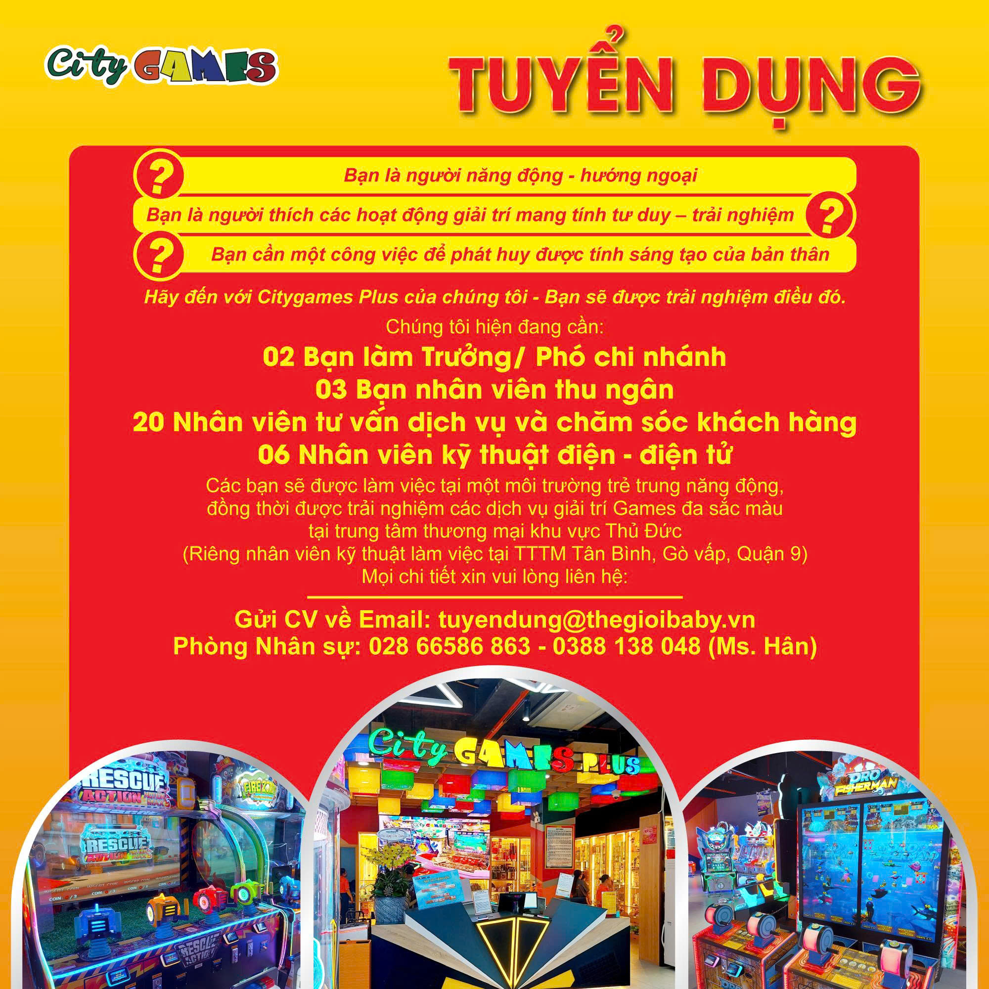 CITY GAMES TUYỂN DỤNG – CƠ HỘI VIỆC LÀM TẠI TP.HCM